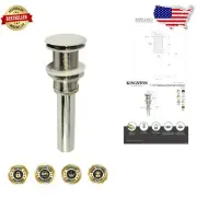 Durable Push Pop-Up Bathroom Sink Drain - Polished Nickel Finish, Compact Size