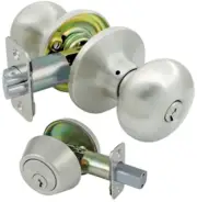 Ultra Hardware 42043 Combo Cylinder Lock Entry Door Knob Set - Stainless Steel