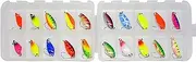 20pcs Trout Spoon Lure Set Mixed Colors Artificial Metal Bait Freshwater Lake Fishing Tackle