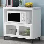 Kitchen Organizer Shelf, Kitchen Storage Cabinet Wood Table Kitchen Island Microwave Shelf Kitchen Sideboard Buffet with Dining Room, Hallway, Cabinet Console (Color : White, Size : 103CM)