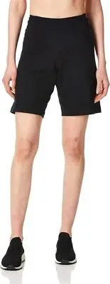 Danskin Women's Essential Side Shirred Bermuda Short, Black, Large