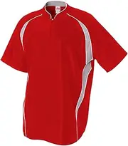 [A4] Adult 1/4 Zip Batting Jacket, Scarlet Red, Medium