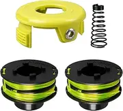 RAC118 Replacement Trimmer Spool for Ryobi RLT3525S Trimmer Spool for Ryobi RLT3025F/S with Spool Cover and Spring, 8.4m Long (2 Spools + 1 Cover + 1 Spring)