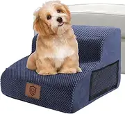 Zvonema Dog Stairs 2 Steps, Portable Pet Stairs for Sofa Bed, Washable Cat Stairs, Removable Portable Dog Ramp for Small Dogs and Cats