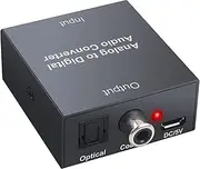 VENEKA Analog to Digital Audio Converter for Player R/L 2 3.5mm AUX to Digital Coaxial Toslink SPDIF