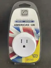 Go Travel UK Visitor USA American Visitor to UK Adapter Plug Earthed