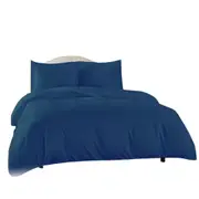 Egyptian Cotton Quilt Doona Duvet Cover Set Bedding S/D/Q/K Size - Navy