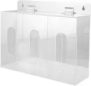 FytStycale Acrylic Gloves Dispenser Holder Wall Mount or Tabletop Station Clear Box for Shoe Cover Office Food Service Lab Home, 3 Grids