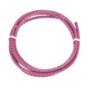 Round Braided Leather Cord Bolo Leather Cord 3mm x 1m Rose Red