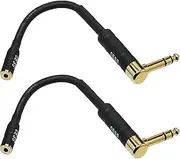 CESS-238 Right Angle 1/4 Inch TRS to 3.5mm Right Angle Adapter,6.35mm Male to 3.5mm Female Stereo Headphone Audio Adapter