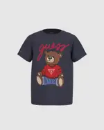 GUESS Blue Teddy Bear Short Sleeve T-shirt Size: 16, Cotton