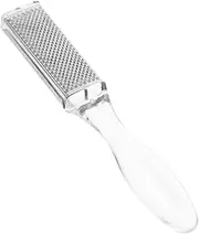 FRCOLOR Stainless Steel Foot Scraper Tool Dual Sided Callus Remover for Hard Skin Ergonomic Grip Portable Foot Care for Cracked Heels for Home and Salon Use