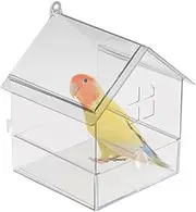 Parakeet Bath for Cage - Budgies Shower Box Acrylic Bird Bathtub with Drawer | Bowl Cage Accessories No-Leakage Bathing Tub for Small Pet