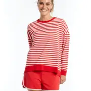 NEW BETTY BASICS SIENNA SWEAT RED AND WHITE STRIPE SIZE 8-22