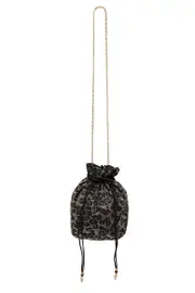 BEADED DRAWSTRING POUCH MULTI