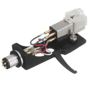 Stylus with Turntable Headshell 4 Pin Contacts for Phonograph Turntable Gramophone LP Vinyl Needle Black