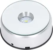 [Cryfokt] Rotating Display Stand, 360 Degree Automatic Mute Rotating Turntable, USB Charging LED Lights Display Base,Display for Stand Crystal, Photography Products, Jewelry