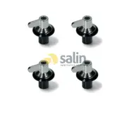 X4 GENUINE SMEG GAS COOKTOP CONTROL KNOBS ASSEMBLY-STAINLESS STEEL PGF32G