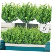 24 Bundles Fake Plants Greenery Stems,Artificial Plants 24 PCS Green-eucalyptus