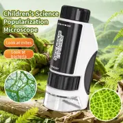 Portable Microscope Zoom 50x-300x,Handheld Mini Microscope Science Toys,LED Pock