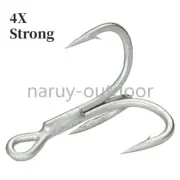 20/50pcs 4x Strong Treble Fishing Hooks High Carbon Steel Fishing Tackle 8#-4/0