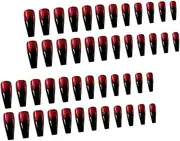 minkissy 2 Ballet Nails Lint Drag Burgundy Kit Press Stickers Full Manicure False Fake Nail Tips Nail Cover Artificial Nail Art Tips Artificial Fingernails Plastic