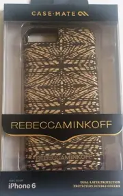 CaseMate Rebecca Minkoff Black & Gold Tiger Striped case iPhone SE 2(2020) ,6,6s