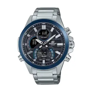 【CASIO EDIFICE】藍牙排程計時器賽車運動競速雙顯腕錶-深海藍/ECB-30DB-1A/台灣總代理公司貨享一年