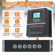 4000W 100A MPPT Solar Charge Controller 12V/24V/36V/48V Battery PV Regulator USB