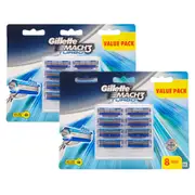 16pc Gillette Mach3 Turbo Long-lasting 3D Razor Blade Refill Cartridges