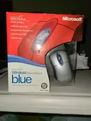 NIP Microsoft Wireless Optical Mouse Blue K80-00004 USB PS/2 Windows Mac SEALED!