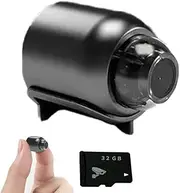 Mini Full HD Security Camera, Mini WiFi Camera 1080P HD Night Vision Included Motion Detection Remote Monitoring, 140° Wide Angle, Wireless Micro Cam for Home Security, Easy Installation(A+32G)