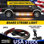 70" Emergency Strobe Truck Lights Strip Running Board Warning Flash Light Pair