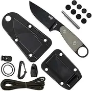 ESEE Black Izula w/Micarta Handles Molded Polymer Sheath and Survival Kit