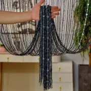 Solid Color Crystal Beads String Curtain Tassel Window Curtain Home Decor