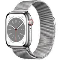 Apple Watch Series 8 GPS+流動網絡 45毫米 銀色不鏽鋼錶殼配鋼織手環 MNKK3ZA/A 香港行貨