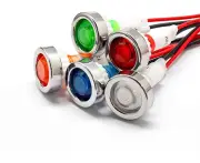 12V-400V LED Warning Light 3 Colors 10mm Indicator Lamp Car Van Boat Indicator Light Pilot Dash Dashboard Panel Warning Lamp Red/Green/Yellow