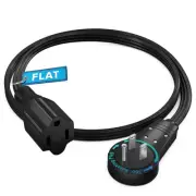 Maximm 360° Rotating Flat Plug Extension Cord 1 feet Flat Extension Cord Unde...