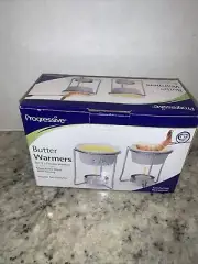 **NEW** Progressive International Ceramic Butter Warmer Set Fondue Warmers