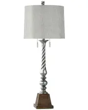 StyleCraft Table Lamp Painted Silver Swirl With Double Pull
