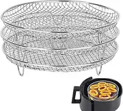 [Emapoy] Air Fryer Accessories, Air Fryer Three Stackable Racks, Air Fryer Rack Stainless Steel Fit All 4.2qt - 5.8qt Air Fryer, Oven, Pressure Cooker
