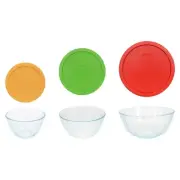 Pyrex (3) Bowls and (3) Lids Set