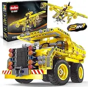 STEM Toy Building Toy for Ages 5, 6, 7, 8, 9, 10, 11, 12 Years Old Kid, Boy, Girl - 2-in-1 Truck Airplane Take Apart Toy, 361 Pcs DIY Building Kit, Learning Engineering Construction Toy, Ideal Gift