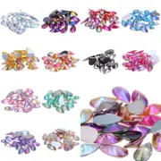100pcs 9x18mm Water Drop Sharp Face FlatBack Resin Crystal Rhinestones Applique