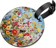 [WOSHJIUK] 2-Pc,Luggage Tags for Suitcases,Travel Tags for Luggage,Flowers and Butterflies Garden