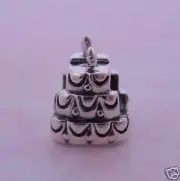 STERLING SILVER BIRTHDAY CAKE EUROPEAN BEAD CHARM