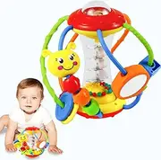 AKILION Baby Toys 0-6 Months Rattle Activity Ball, Sensory Baby Toy 6 to 12 Months 3-6 Months, Shaker Grab Spin Crawling Infant Toys, Education Learning Newborn Baby Gifts 0 3 4 6 9 Months Boys Girls