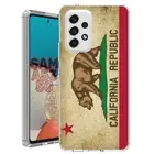 For Samsung Galaxy A23 5g A52 A53 TPU Case Cover+Glass(Grunge CA Flag)