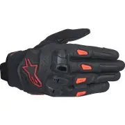 SP X 7 Black Dark Red Red Fluo Motorcycle Gloves