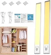 Under Cabinet Lighting,Motion Sensor Closet Lamp - 2200mAh USB Rechargeable Closet Lights, Adhesive 3 Levels Dimmable Under Counter Lamp for Kitchen, Stairs